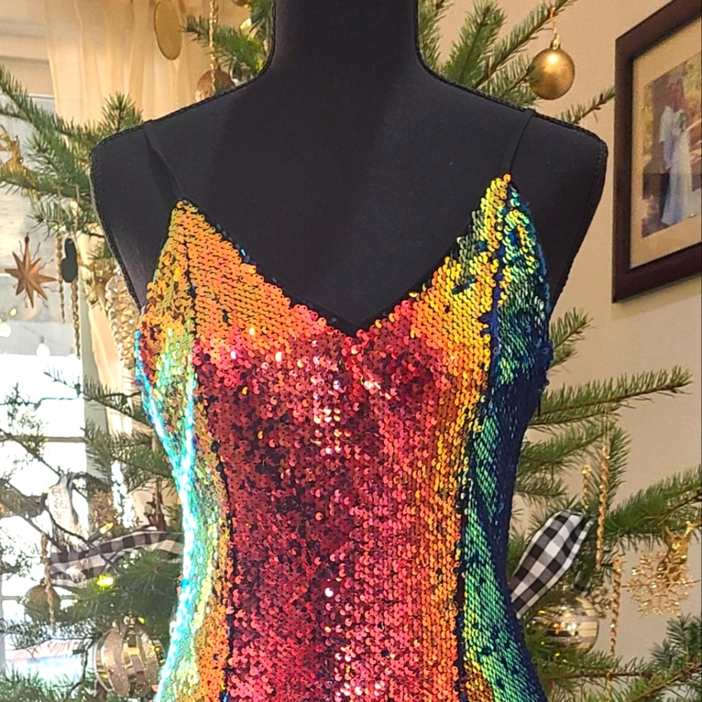Forever 21 Colorful Sequin Backless Dress - Picture 5 of 6